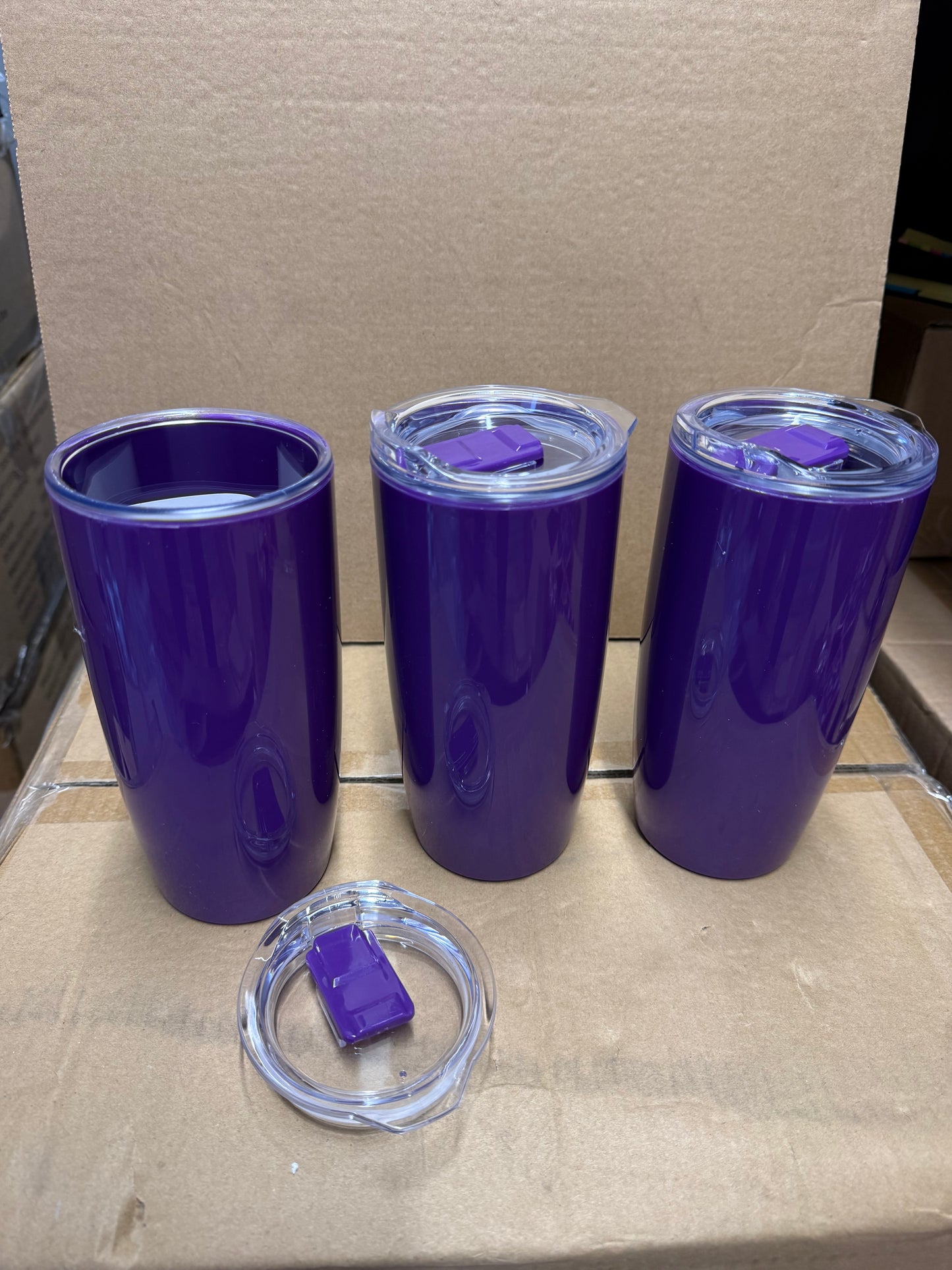 3 pack - 530ml (19oz) double walled plastic tumblers