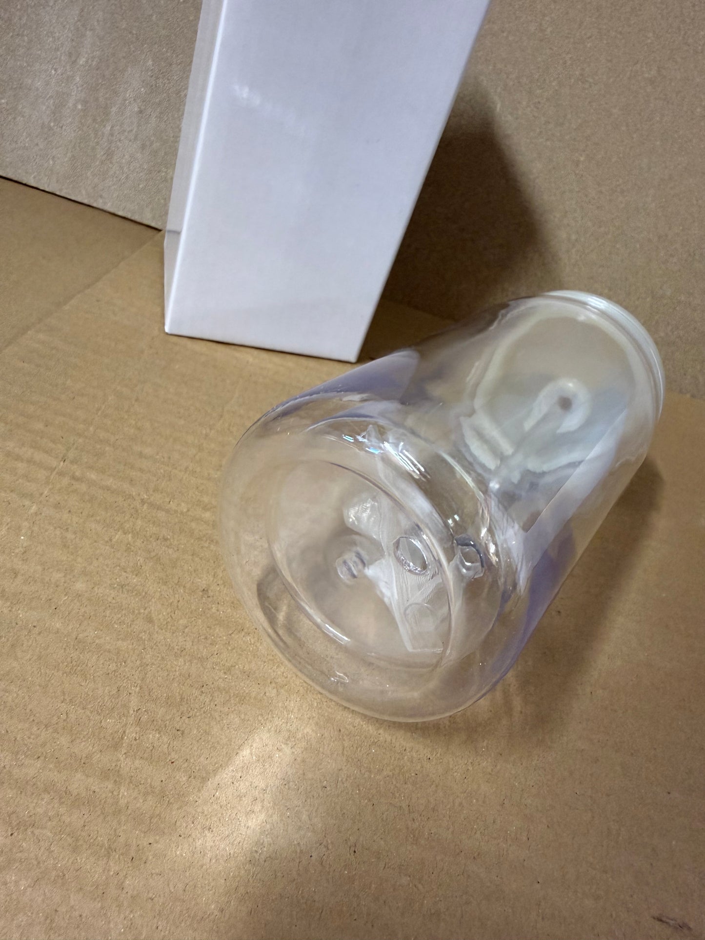 16oz double walled plastic snow globe tumblers pre drilled