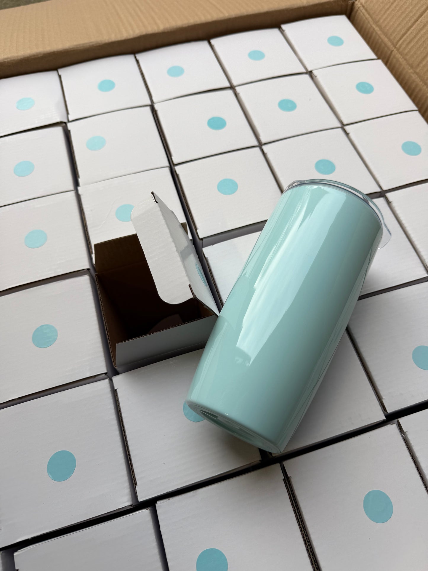 Wholesale Joblot Box Of 36 Light Blue 530ml Plastic Tumblers