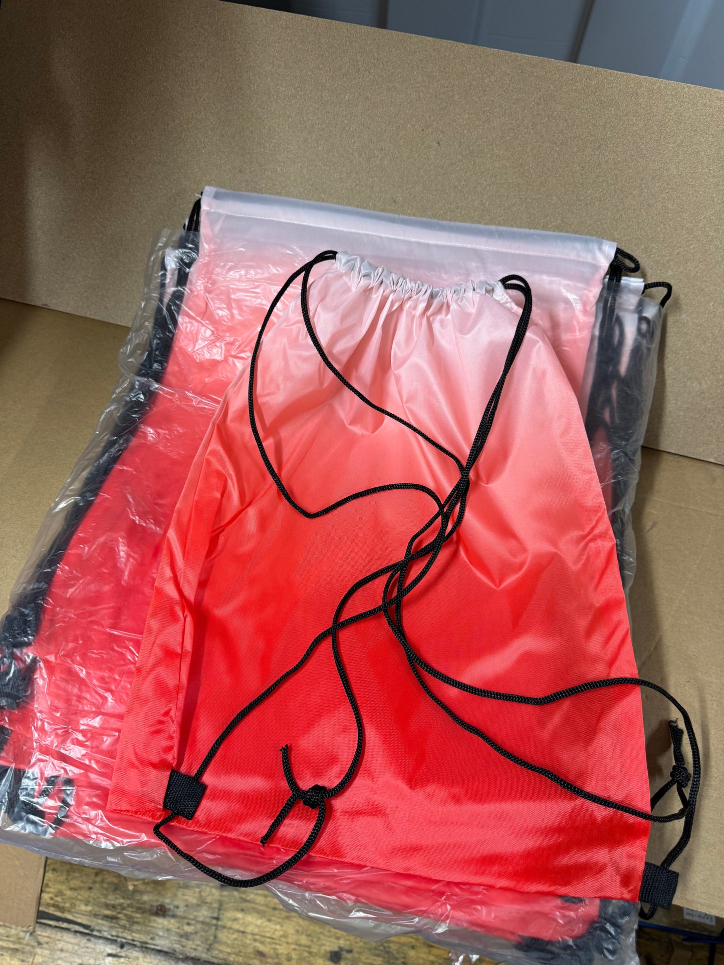 60x Ombre polyester drawstring sports bags