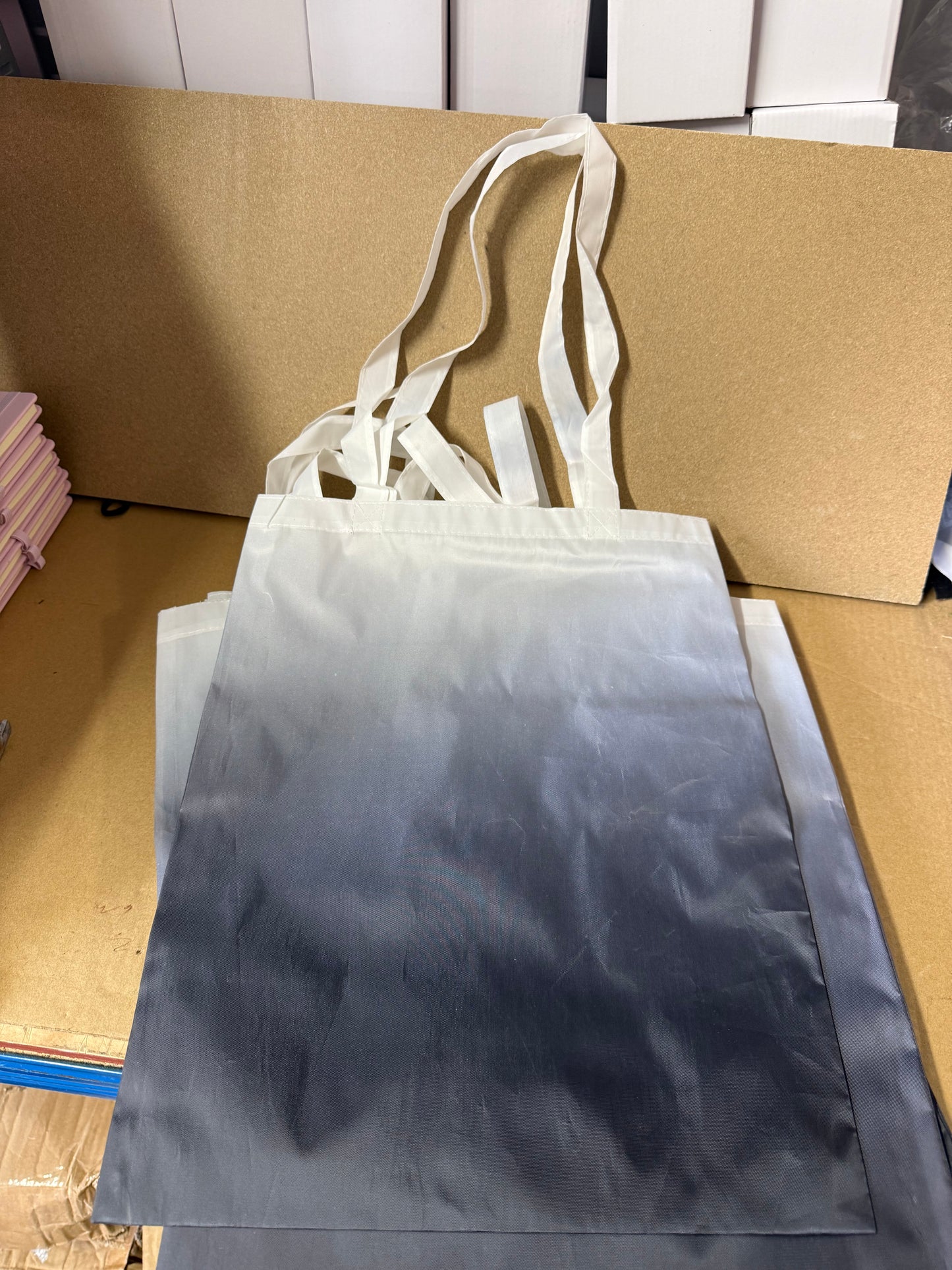 Pack of 20 Black ombré polyester shopper tote bags