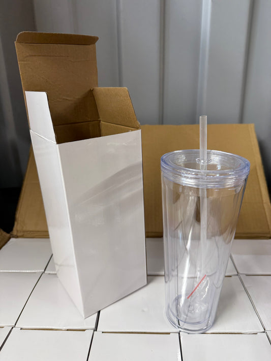 24oz double walled pre-drilled plastic snow globe tumbler