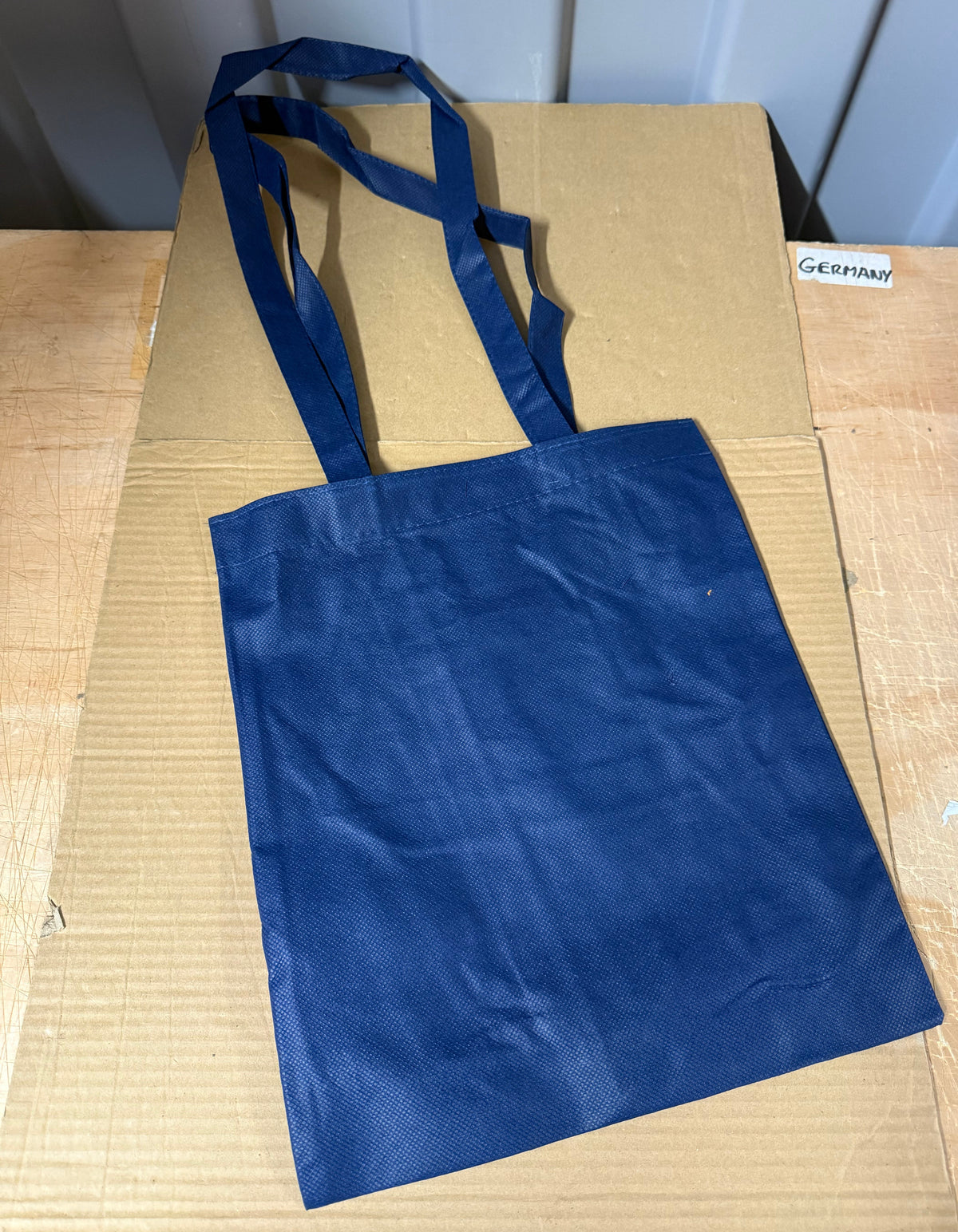 80g non-woven navy shoulder bags with long handles