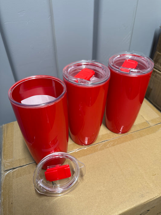 3X Red Coffee Mug Cup Flask  530 ML Leakproof Insulated Thermal Travel Tumbler