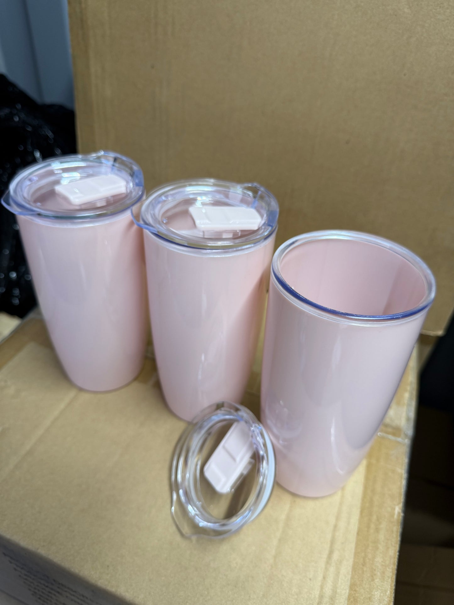 3X Pink Coffee Mug Cup Flask 530 ML Leakproof Insulated Thermal Travel tumbler