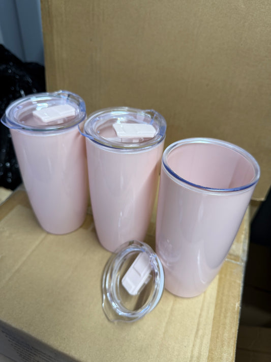 3X Pink Coffee Mug Cup Flask 530 ML Leakproof Insulated Thermal Travel tumbler