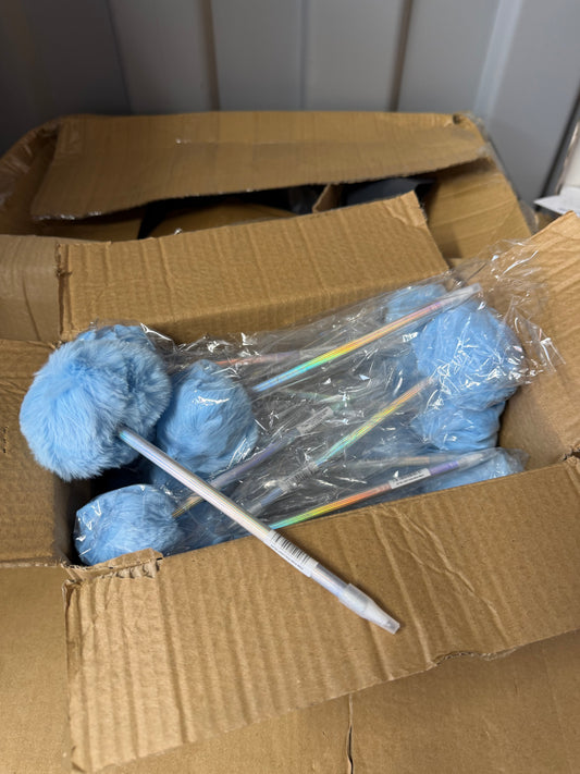 Box of 25 light blue Pom Pom pens