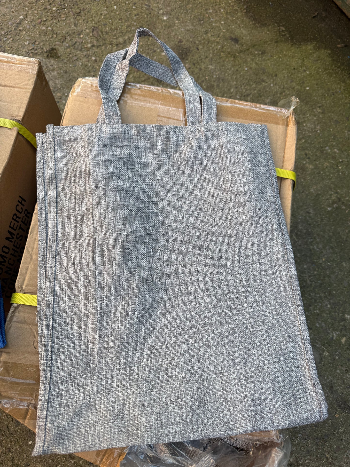 Box of 50 large linen tote shopping style bag