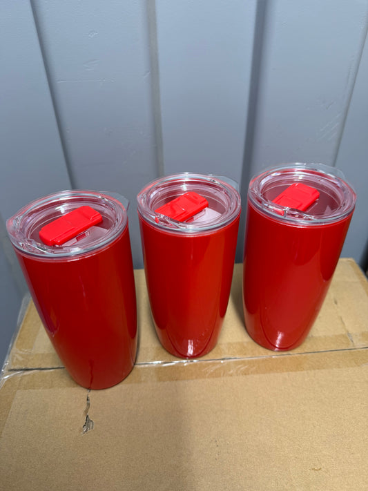 3X Red Coffee Mug Cup Flask  530 ML Leakproof Insulated Thermal Travel Tumbler