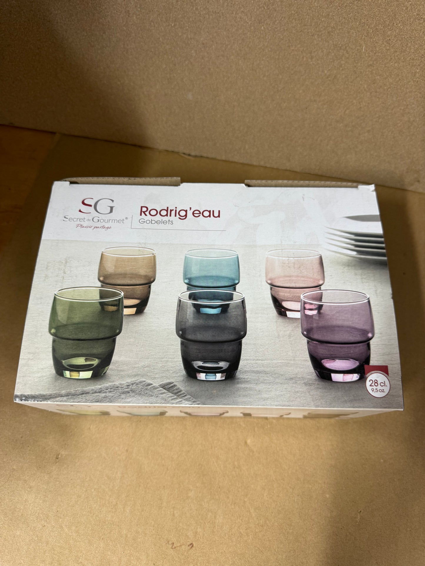 Pack of 6 low ball Glass coloured 280ml tumblers