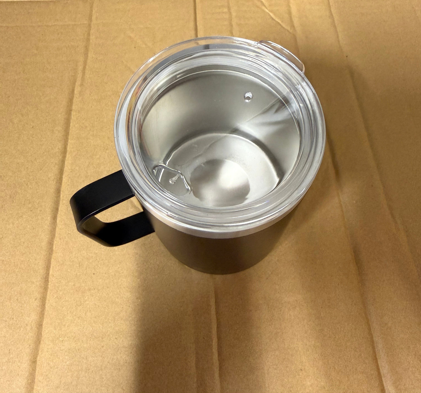Black stainless steel double walled 330ml mugs