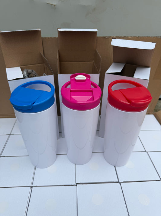 *** DEAL OF THE WEEK *** Mixed box of 36 white 700mL tumblers with coloured lids 12 of each colour
