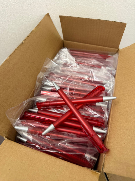Wholesale Joblot 1,000 Black Ink Pens With Red frosted body design