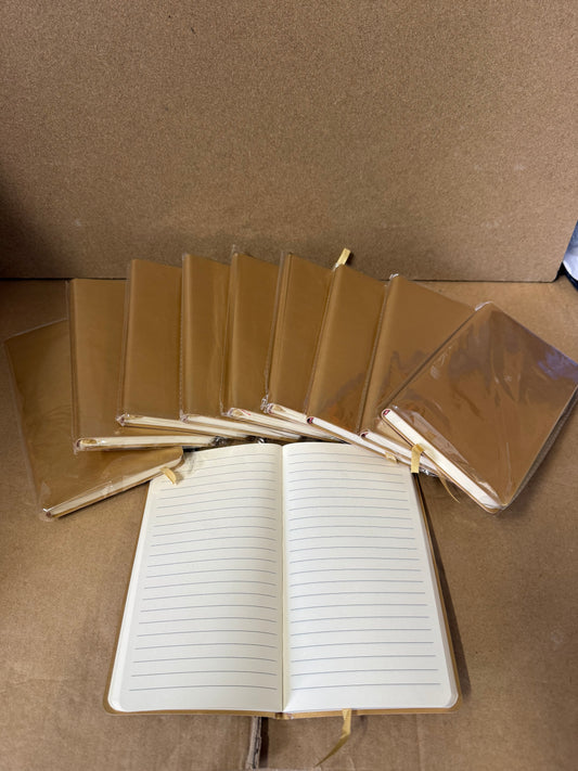 Bundle of 10 slim gold notebooks