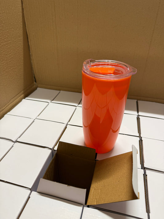 ** Weekend Deal ** Full box of 36 plastic thermal tumbler Green/Orange