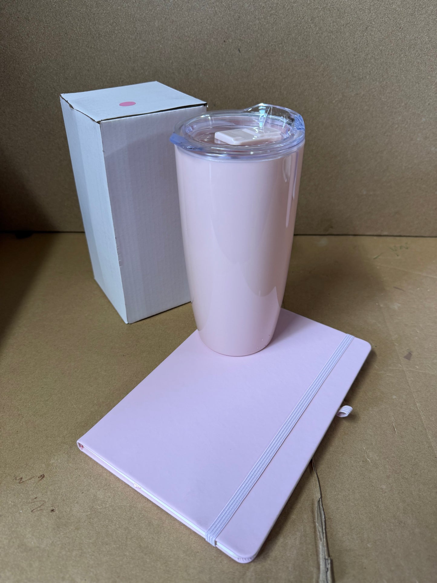 Bundle of 6 pink notebook and tumbler sets