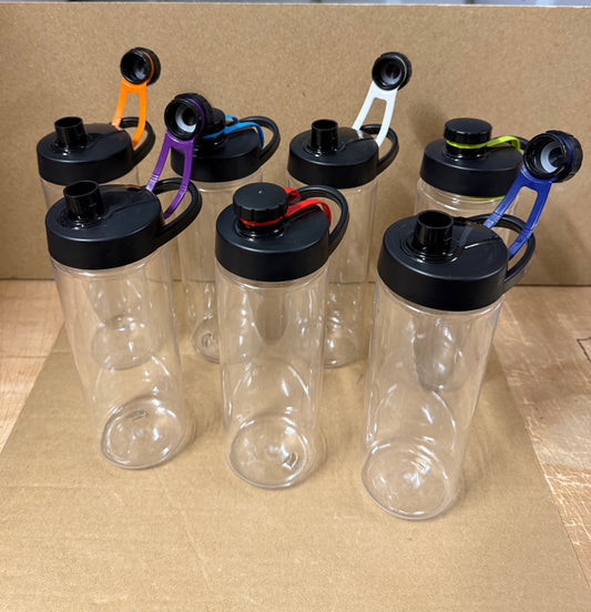 ** Flash sale ** 750ml clear bottle featuring a coloured flip lid