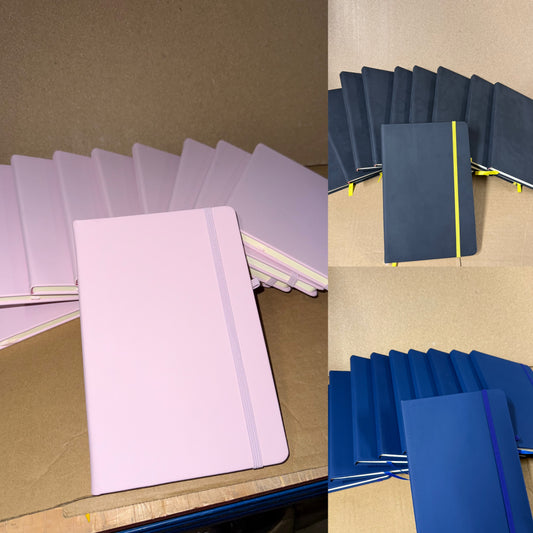 A5 PU hardbacked notebooks with elastic closure
