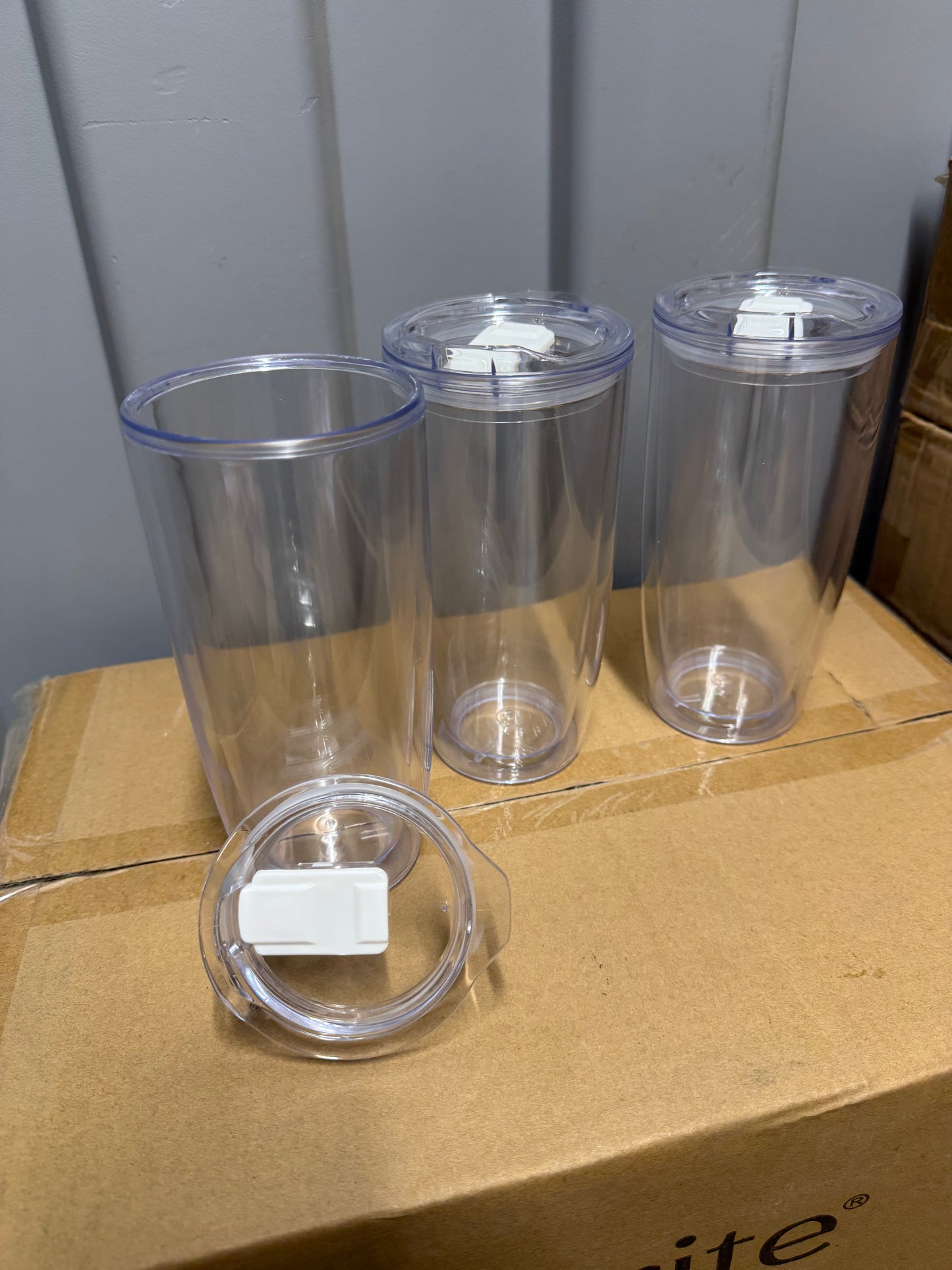 3 pack - 530ml (19oz) double walled plastic tumblers
