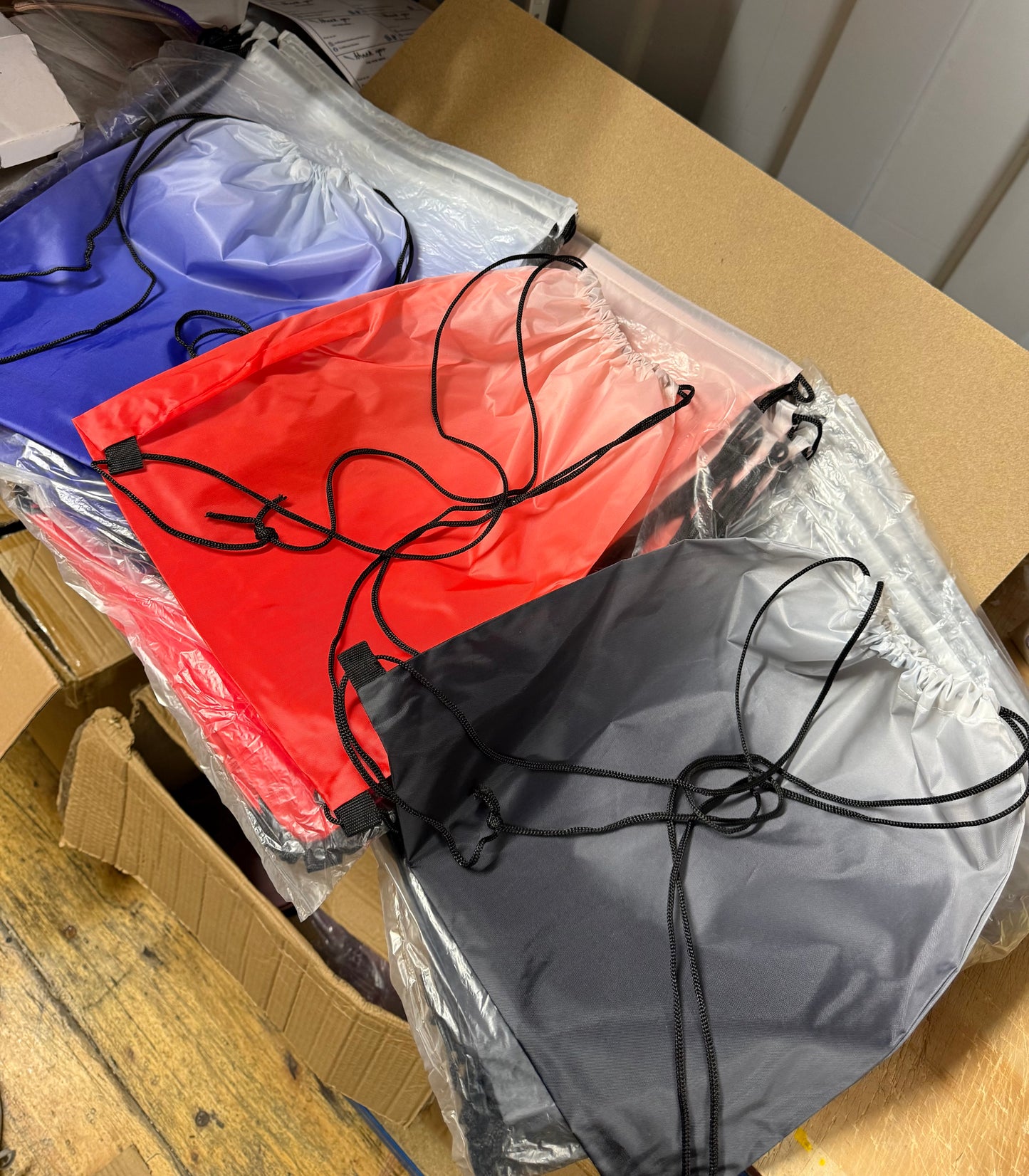 60x Ombre polyester drawstring sports bags