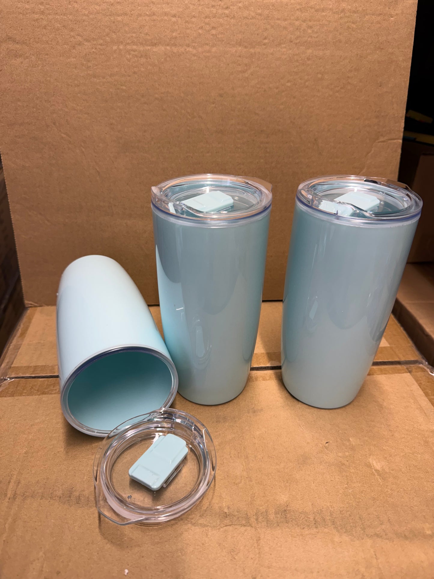 3 pack - 530ml (19oz) double walled plastic tumblers