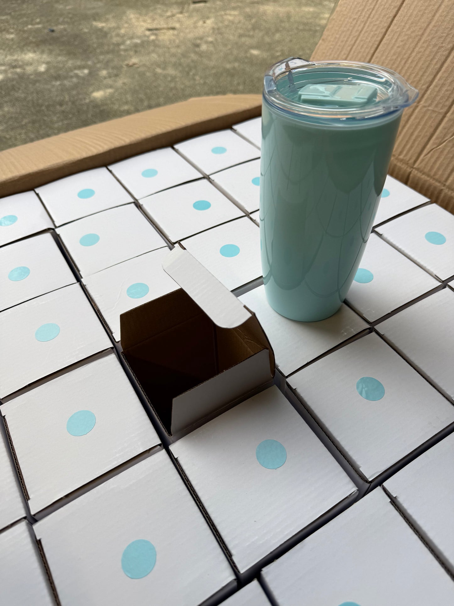 Wholesale Joblot Box Of 36 Light Blue 530ml Plastic Tumblers