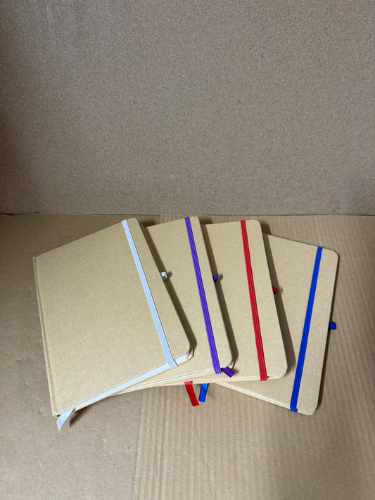 Bundle of A5 hardback notebooks with coloured closure