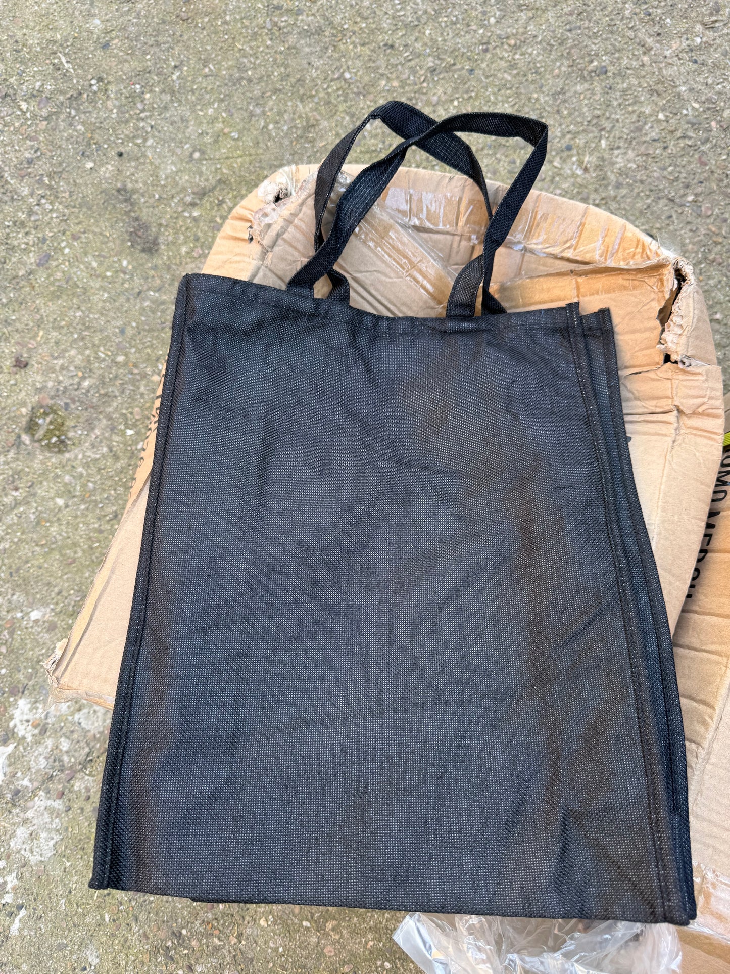 Box of 50 large linen tote shopping style bag