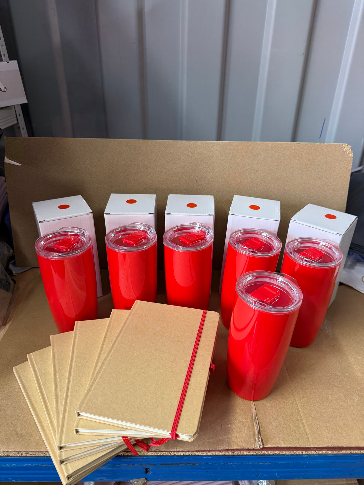Bundle of 6 Natural notebooks and matching tumbler sets