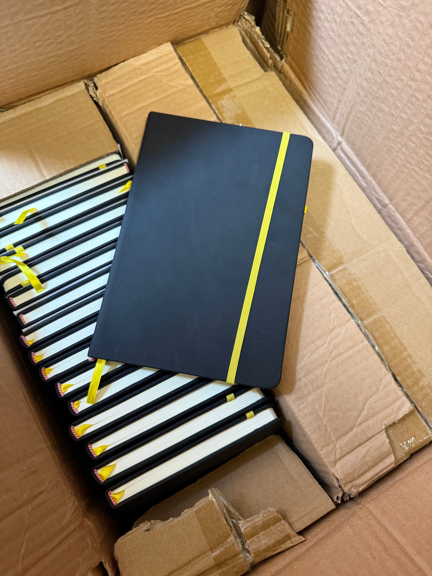 A5 PU hardbacked notebooks with elastic closure