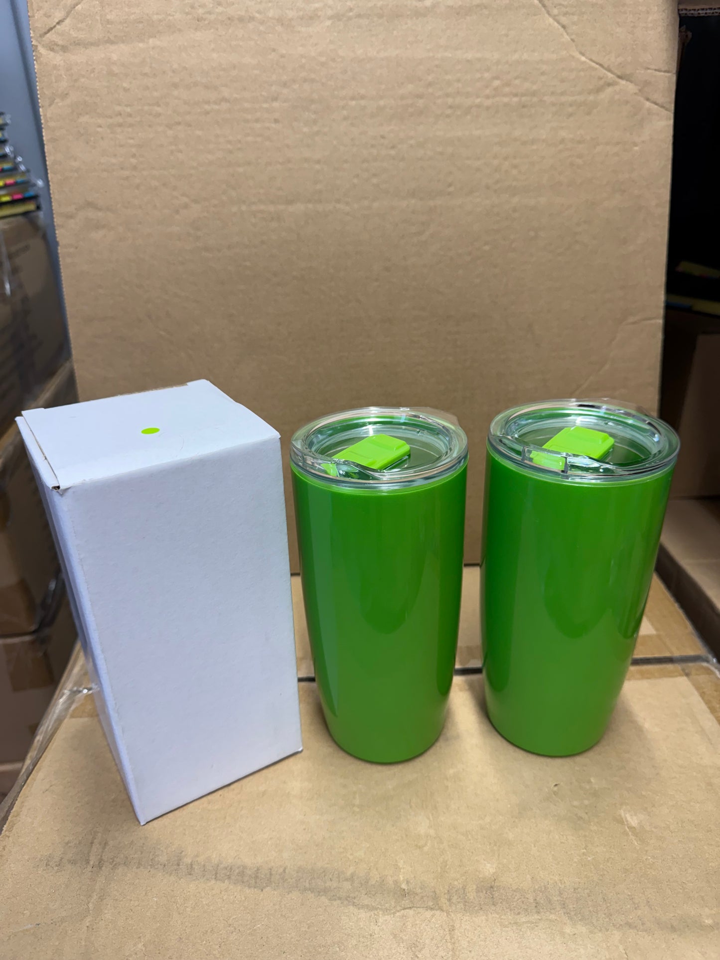 Wholesale Joblot Box Of 36 Green 530ml Plastic Tumblers