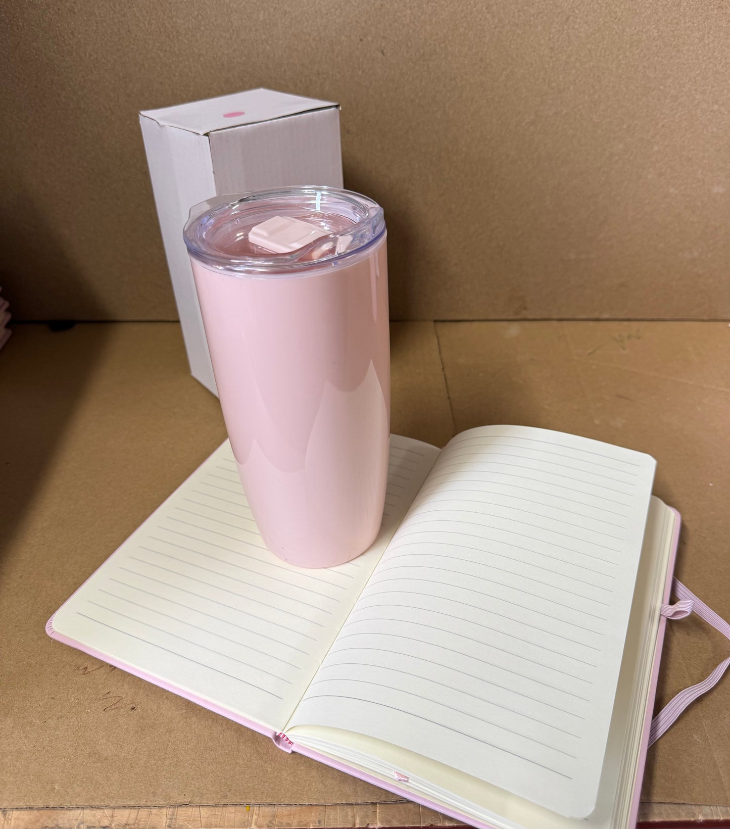 Bundle of 6 pink notebook and tumbler sets