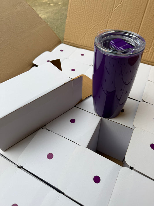 **Special Offer** Wholesale Joblot Box Of 36 Purple Plastic Thermal Cups With Sip Lids