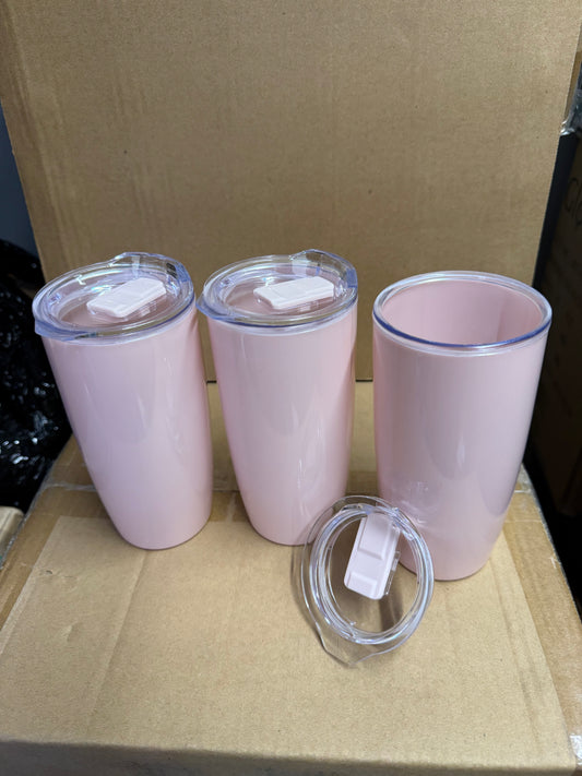 3X Pink Coffee Mug Cup Flask 530 ML Leakproof Insulated Thermal Travel tumbler