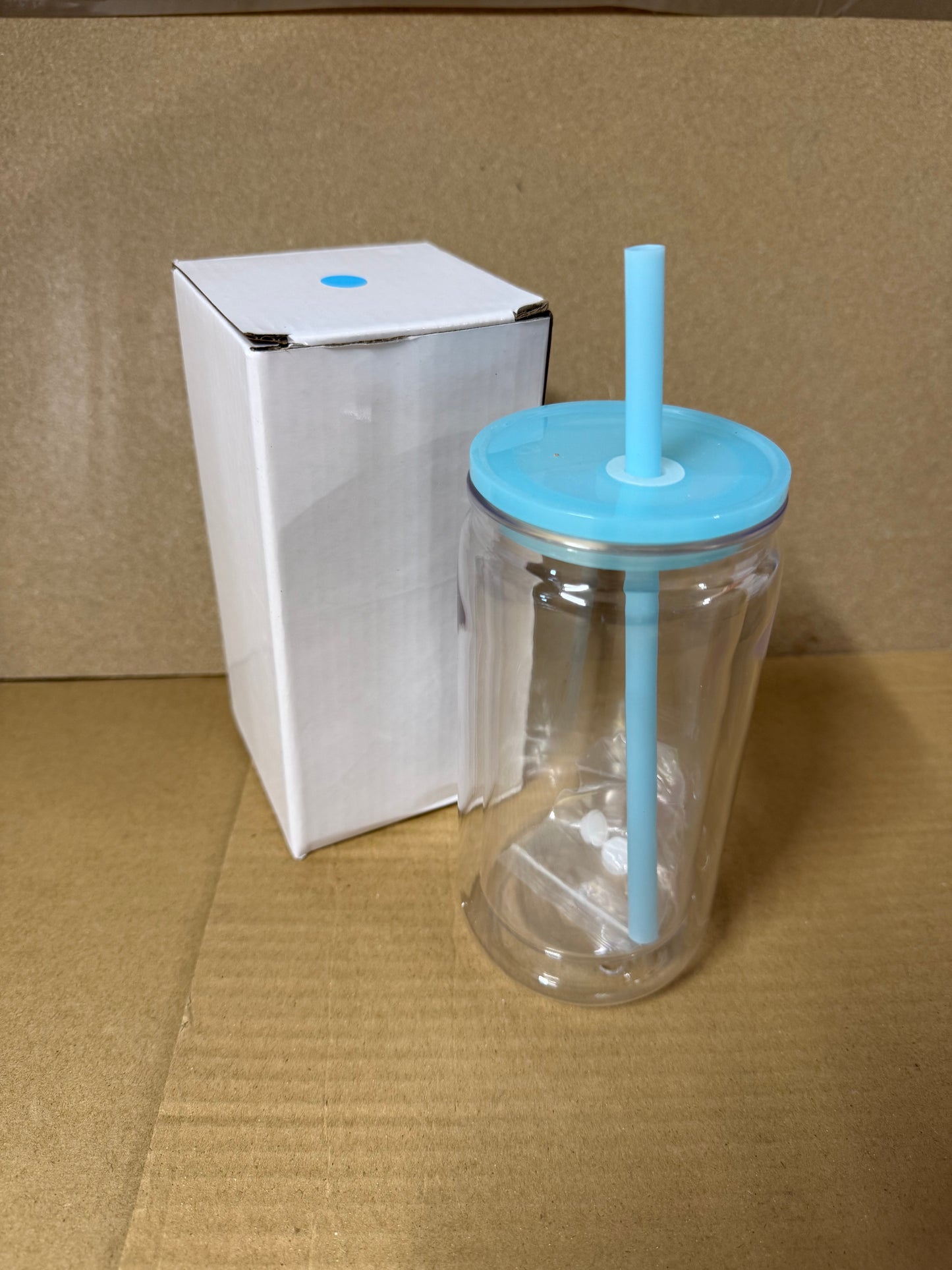 16oz double walled plastic snow globe tumblers pre drilled