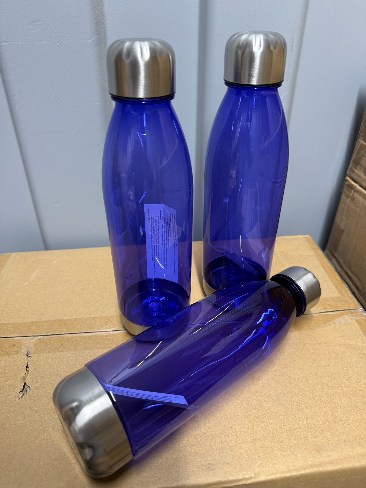 700mL Water Bottles Job Lot Wholesale 36 Bottles Purple With Chrome Lids