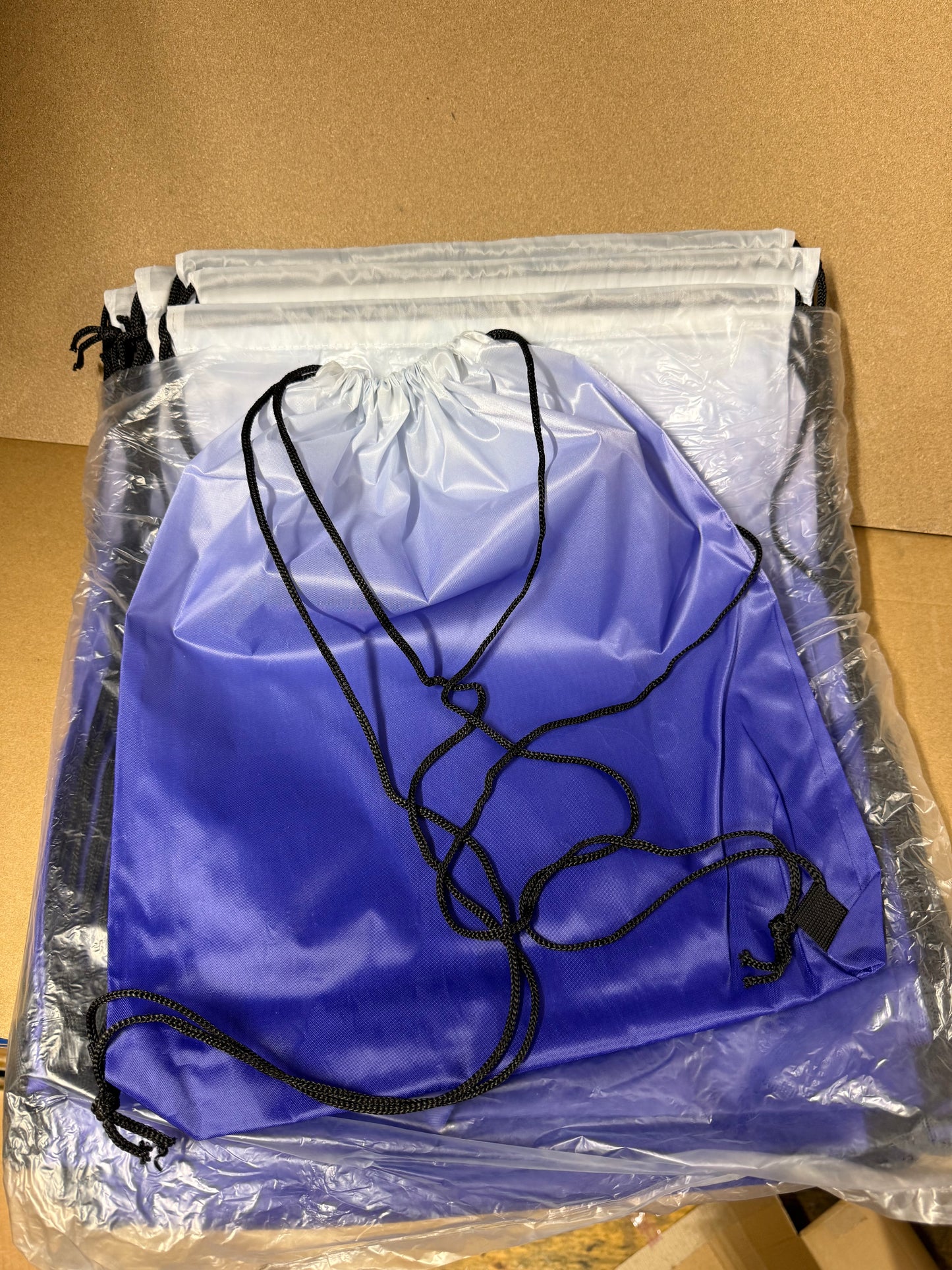 60x Ombre polyester drawstring sports bags