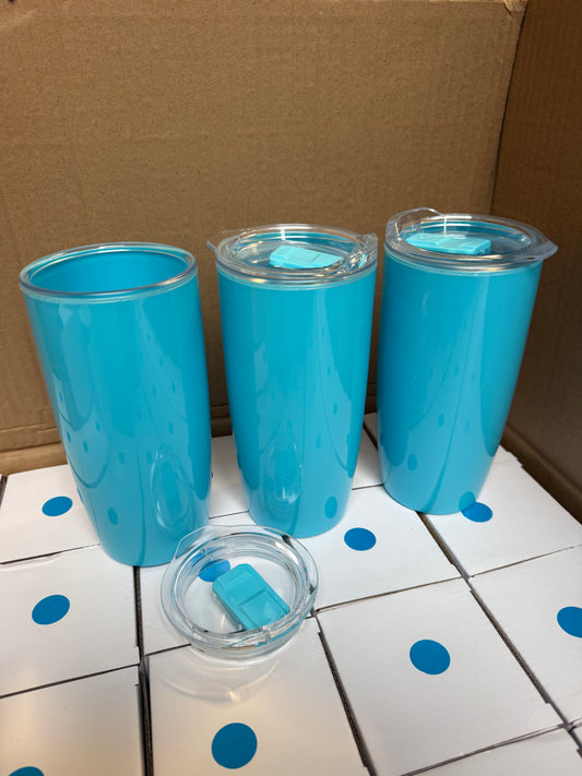 3x Teal Thermal Tumbler Hot Warm Insulated Drinks Flask Outdoor Coffee Tea Lid