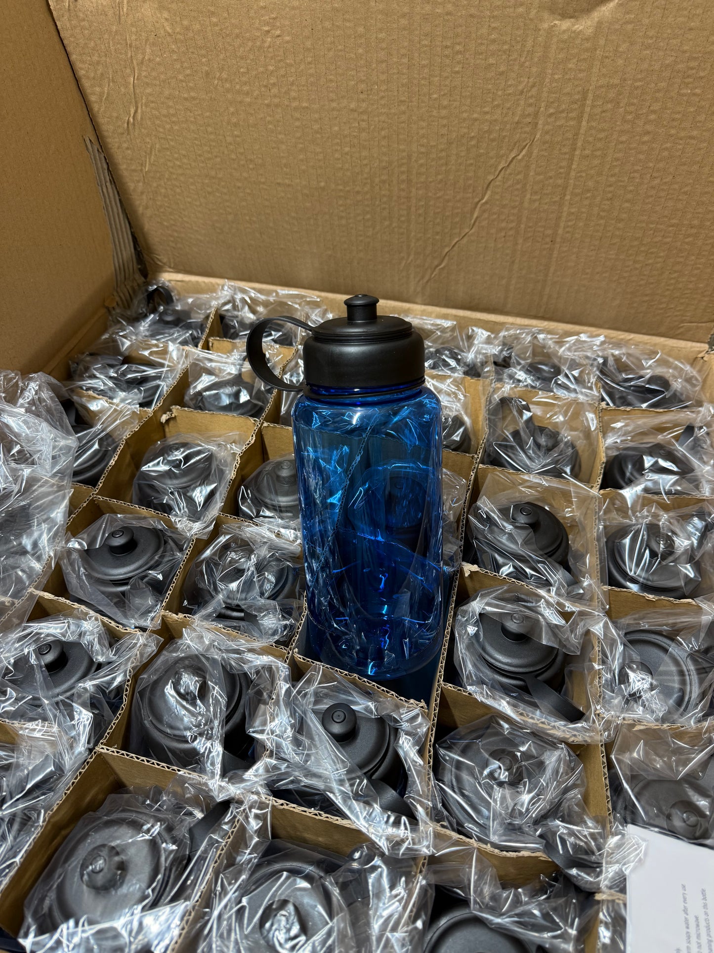 Wholesale Joblot Box Of 36 1L Blue Vancouver Water Bottles