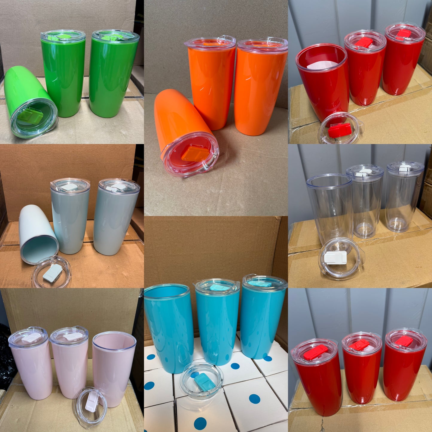 3 pack - 530ml (19oz) double walled plastic tumblers