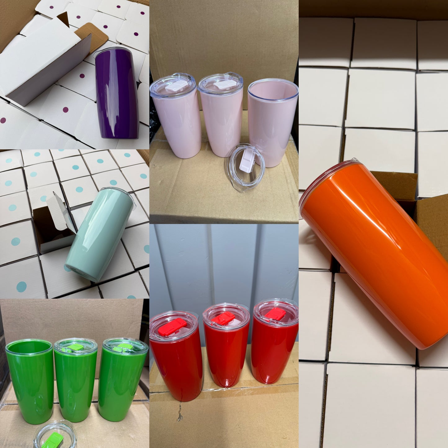 Mixed tumbler Joblot 108 plastic double walled thermal tumblers