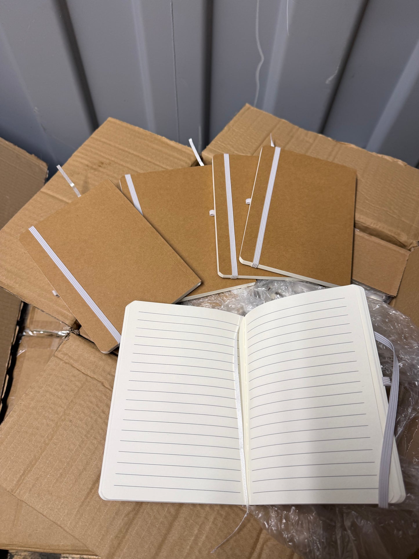 Box Of 50 Purple, Red, white Closure Notebooks