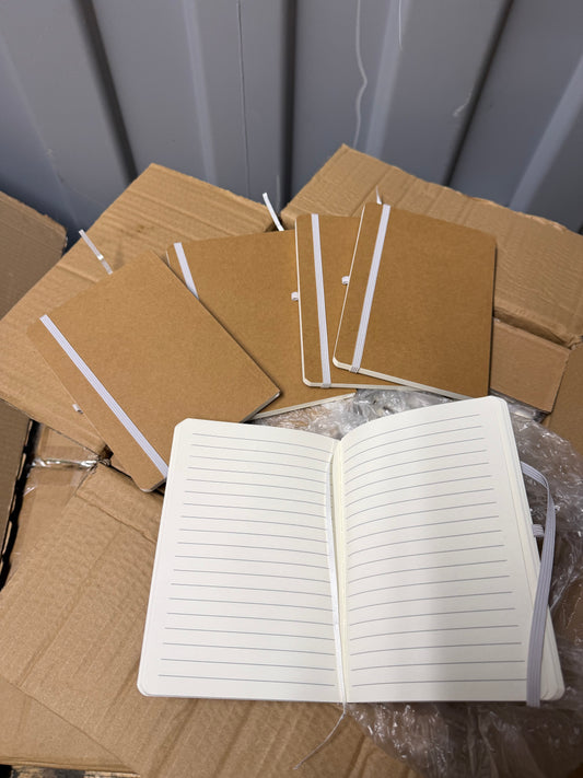 Box Of 50 Purple, Red, white Closure Notebooks